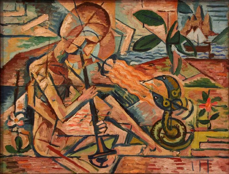 Bohumil Kubista Fakir Taming Snakes Germany oil painting art